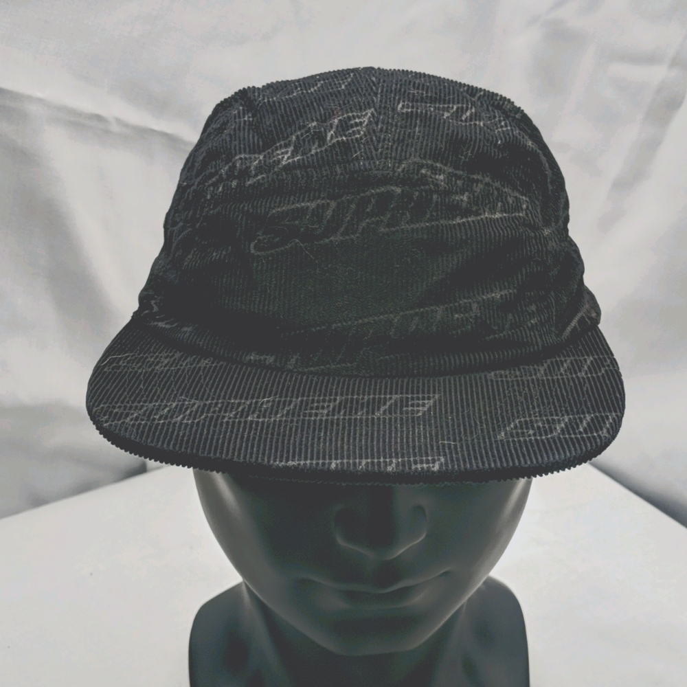 Black Courderoy Supreme 5 panel hat